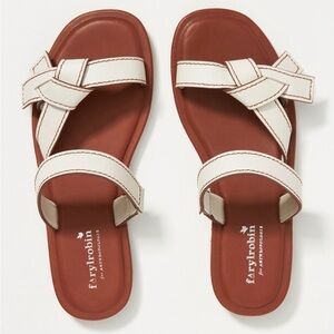 EUC Farylrobin for Anthropologie “Idalia” Side-Bow Slide Leather Sandals